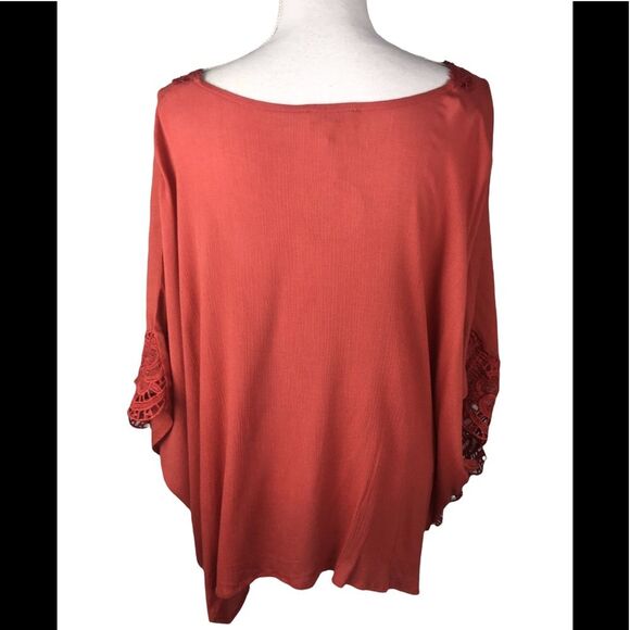 NWT Kimono Top Blouse Size Large Oversized Lightweight V Neck Cinnamon - Picture 4 of 6